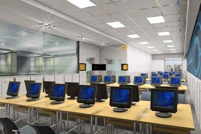 圖書館電腦室裝修效果圖——打造高效科技學習空間